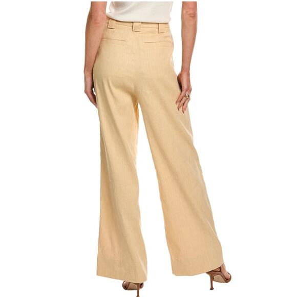 A.L.C. Tommy Linen Blend Wide Leg Pants Sand 10 - Picture 4 of 8